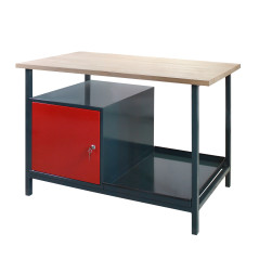 DEMA Dielenský pracovný stôl so skrinkou EKO 1T 24902, antracit/červená