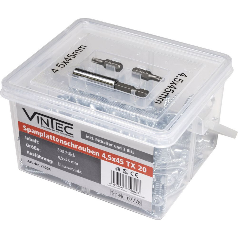 Vintec Skrutky do drevotriesky 4,5x45 T20, 300 ks Vintec Skrutky do drevotriesky 4,5x45 T20, 300 ks