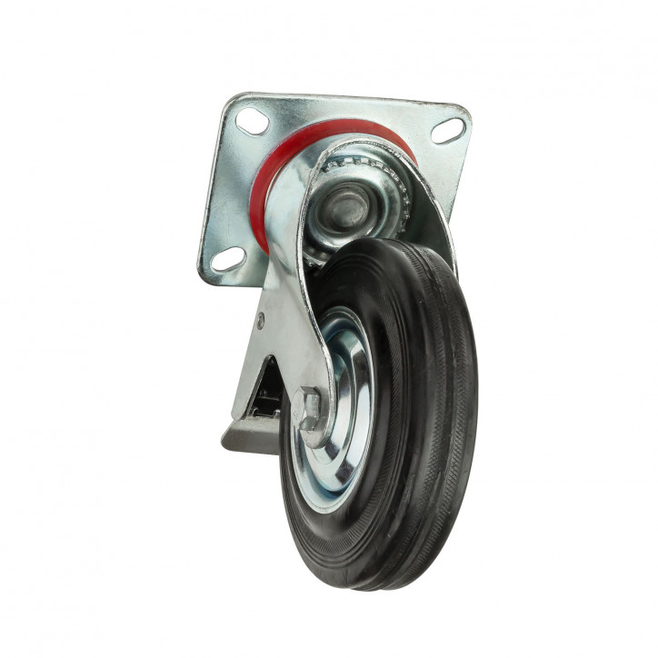 Gumové otočné koliesko s brzdou 125 mm, do 100 kg Gumové otočné koliesko s brzdou 125 mm, do 100 kg