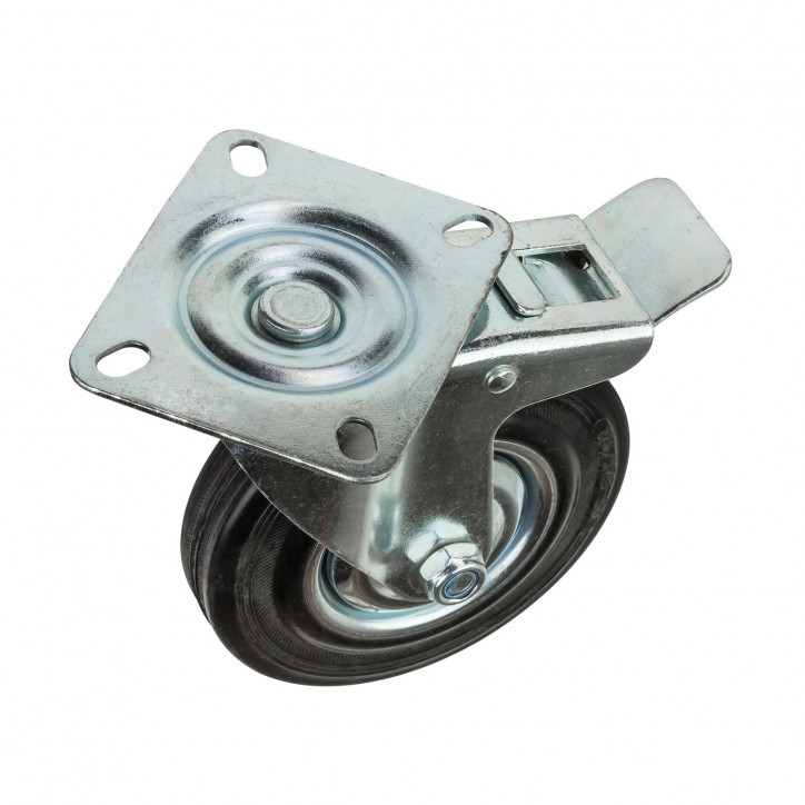 Gumové otočné koliesko s brzdou 125 mm, do 100 kg Gumové otočné koliesko s brzdou 125 mm, do 100 kg