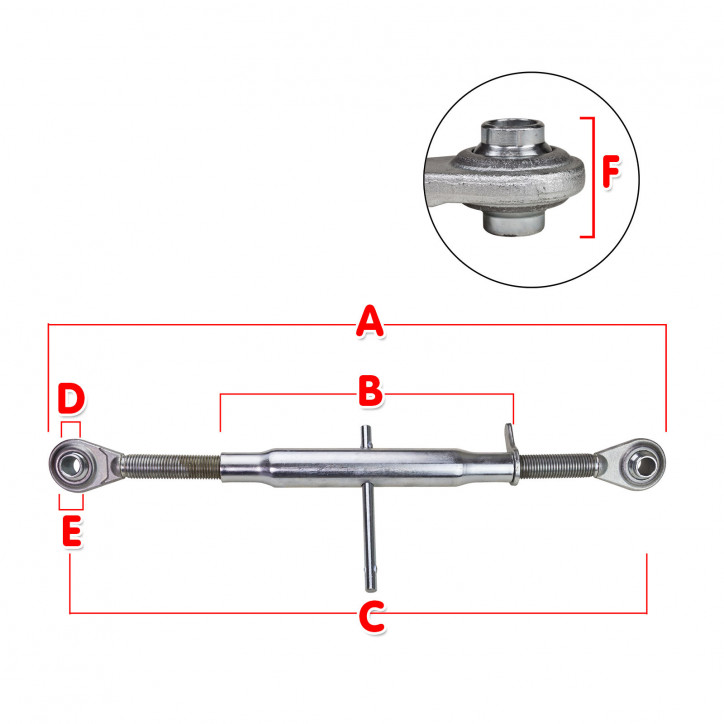 Tretí bod pre traktor 350-490 mm M30x3,5 Kat. 1 Tretí bod pre traktor 350-490 mm M30x3,5 Kat. 1