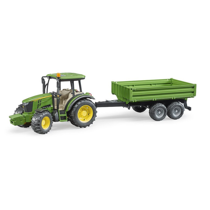 Bruder Traktor John Deere 5115M s prívesom so sklopnými bočnicami 1:16 02108