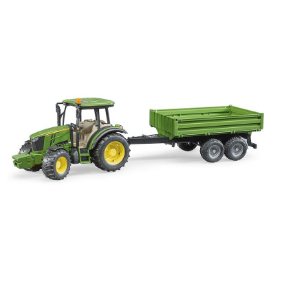 Bruder Traktor John Deere 5115M s prívesom so sklopnými bočnicami / 02108