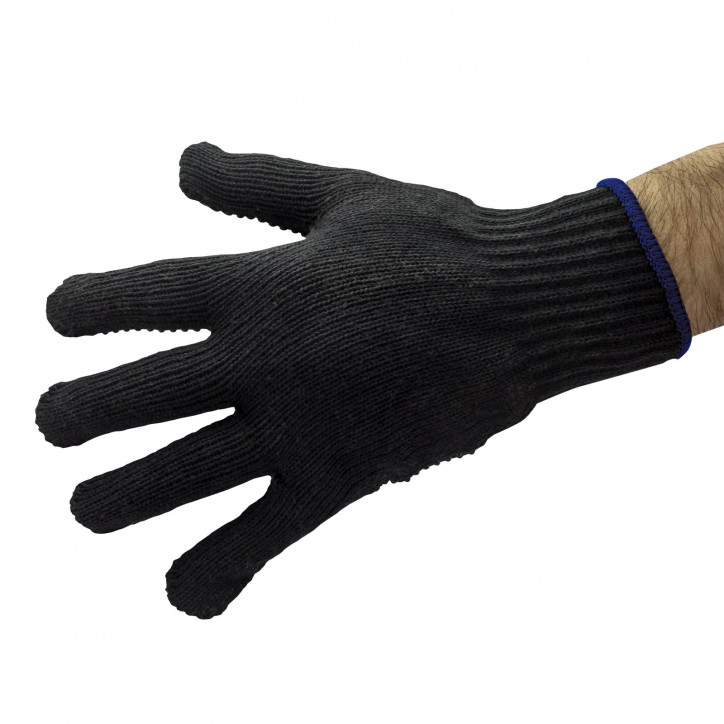 Pracovné rukavice pletené čierne, veľkosť 9