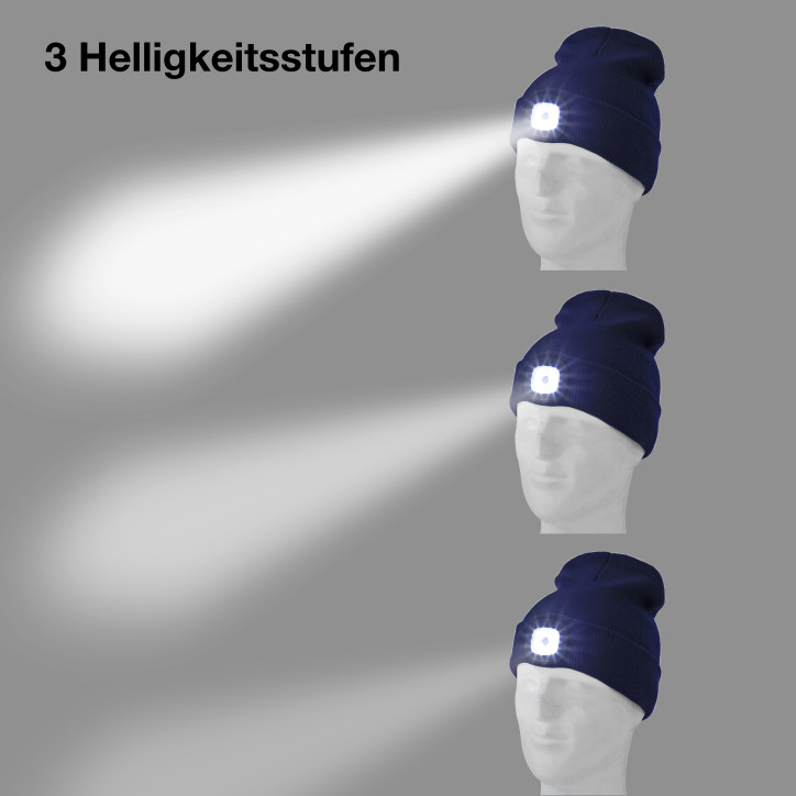 Pletená čiapka s LED svetlom, modrá Pletená čiapka s LED svetlom, modrá