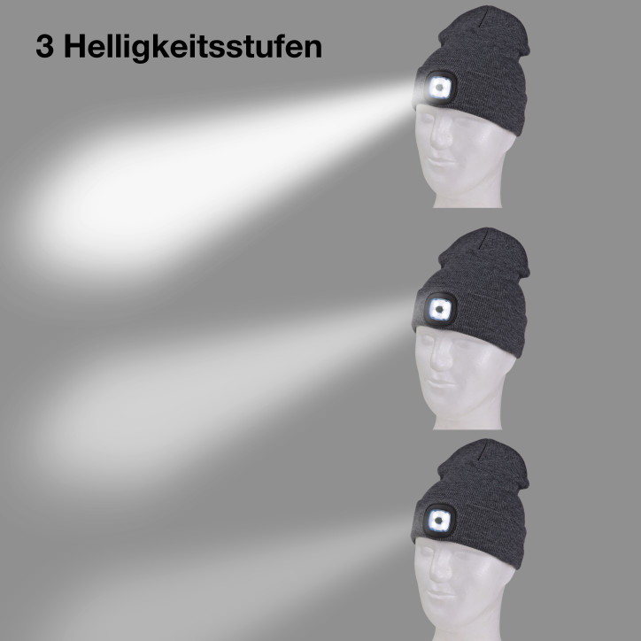 Pletená čiapka s LED svetlom, sivá Pletená čiapka s LED svetlom, sivá