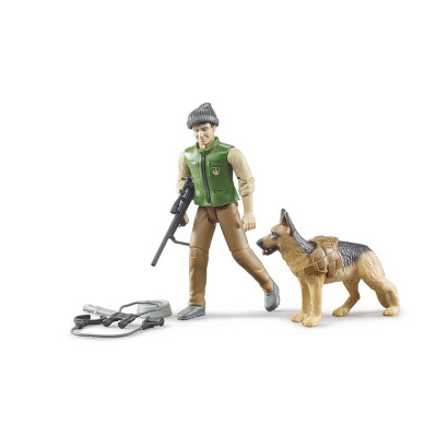 Figúrka lesníka so psom a výbavou 1:16 62660