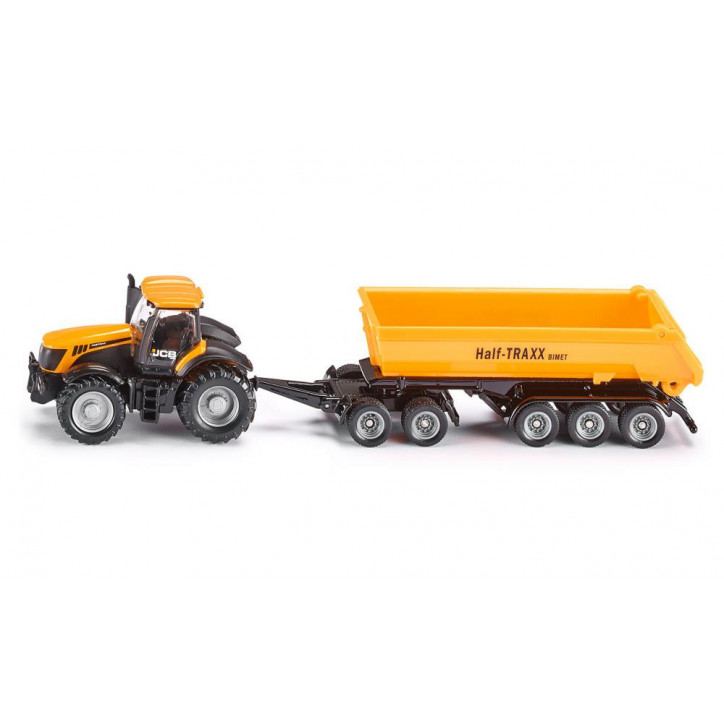Traktor JCB s prívesom Dolly a vyklápacím kontajnerom / 1858 Traktor JCB s prívesom Dolly a vyklápacím kontajnerom / 1858
