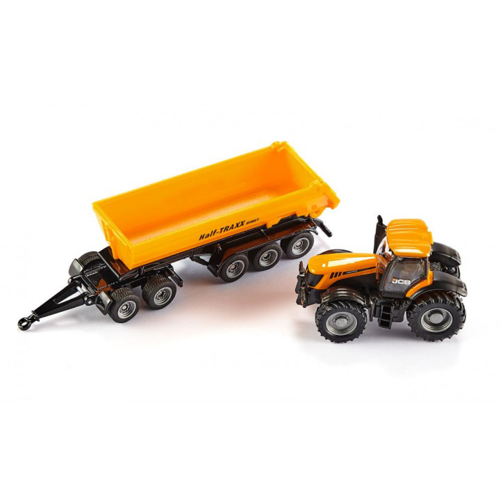 Traktor JCB s prívesom Dolly a vyklápacím kontajnerom / 1858 Traktor JCB s prívesom Dolly a vyklápacím kontajnerom / 1858