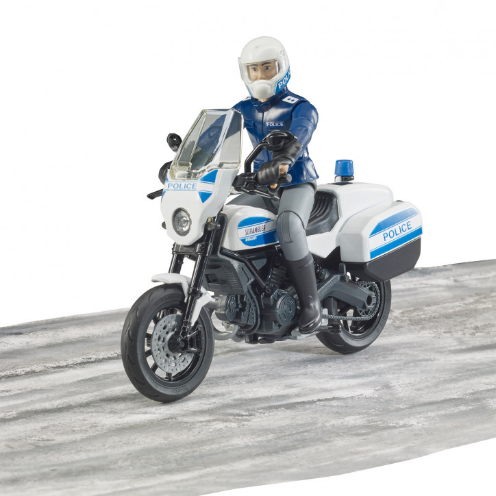 Policajný motocykel Ducati Scrambler s policajným príslušníkom 1:16 62731