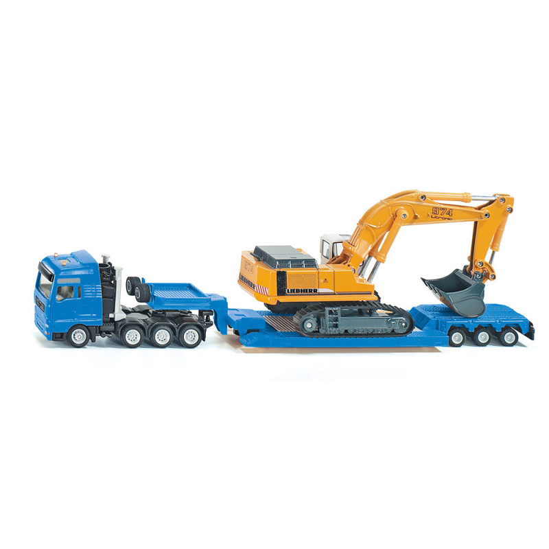SIKU Ťahač MAN TG-A s podvalníkom a pásovým rýpadlom Liebherr 974 1:87 1847