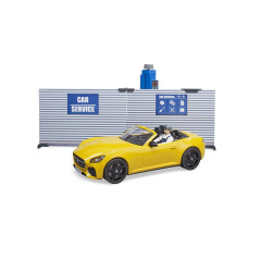 BRUDER Autoservis so športovým autom a mechanikom s náradím / 62110
