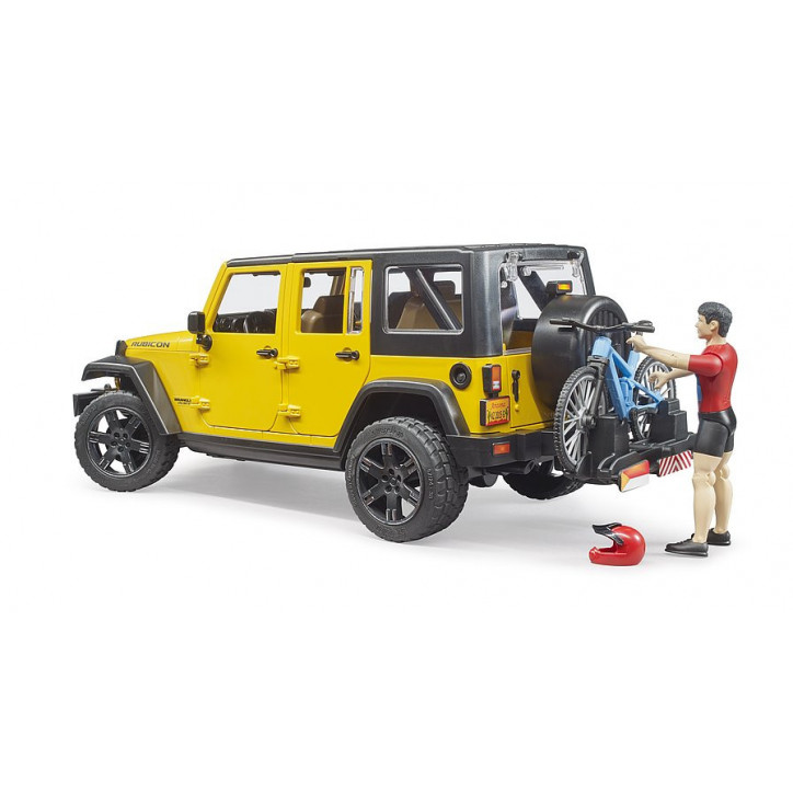 Terénne auto Jeep Wrangler Rubicon Unlimited s cyklistom a horským bicyklom 1:16 02543 Terénne auto Jeep Wrangler Rubicon Unlimited s cyklistom a horským bicyklom 1:16 02543