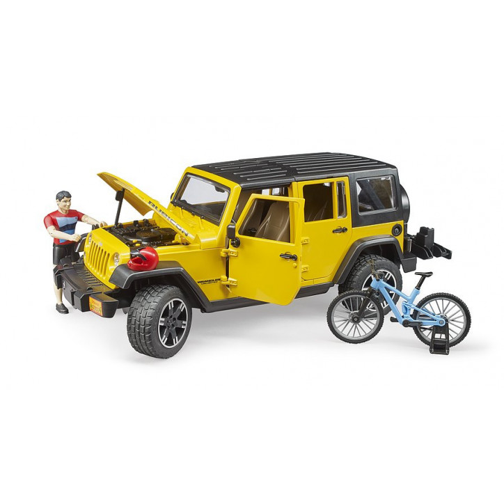 Terénne auto Jeep Wrangler Rubicon Unlimited s cyklistom a horským bicyklom 1:16 02543 Terénne auto Jeep Wrangler Rubicon Unlimited s cyklistom a horským bicyklom 1:16 02543