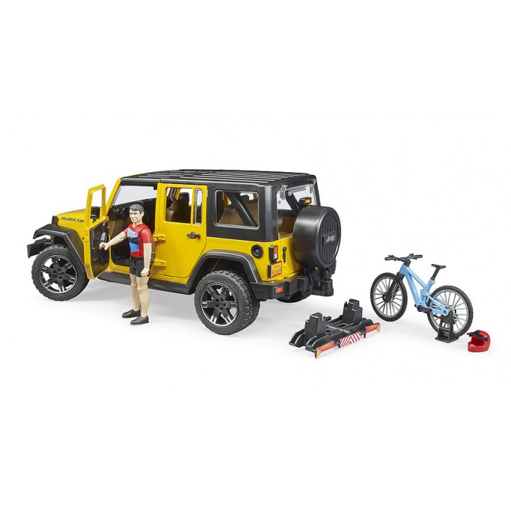 Terénne auto Jeep Wrangler Rubicon Unlimited s cyklistom a horským bicyklom 1:16 02543 Terénne auto Jeep Wrangler Rubicon Unlimited s cyklistom a horským bicyklom 1:16 02543