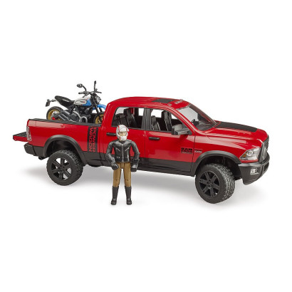 Pick-Up RAM 2500 Power Wagon s motocyklom Ducati Desert Sled a jazdcom 1:16 02502