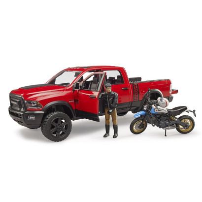 Pick-Up RAM 2500 Power Wagon s motocyklom Ducati Desert Sled a jazdcom 1:16 02502