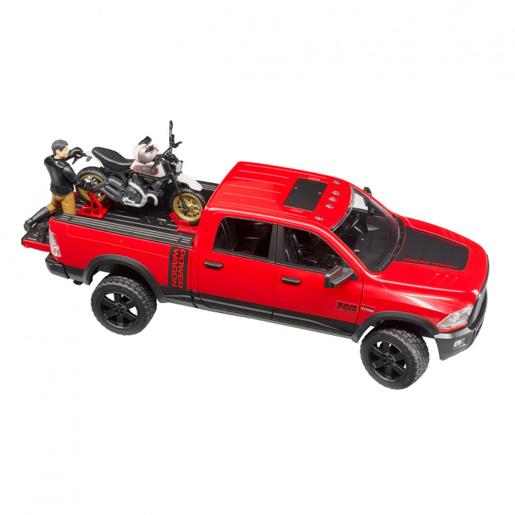 Pick-Up RAM 2500 Power Wagon s motocyklom Ducati Desert Sled a jazdcom 1:16 02502