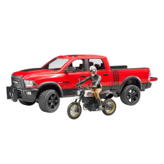 BRUDER Pick-Up RAM 2500 Power Wagon s motocyklom Ducati Desert Sled a jazdcom / 02502