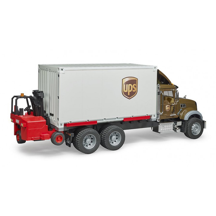 Nákladné auto UPS MACK Granite s vysokozdvižným vozíkom 1:16 02828 Nákladné auto UPS MACK Granite s vysokozdvižným vozíkom 1:16 02828