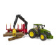 BRUDER Traktor John Deere 7R350 s prívesom na drevo a 4 kmeňmi / 03154