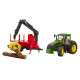 BRUDER Traktor John Deere 7R350 s prívesom na drevo a 4 kmeňmi / 03154