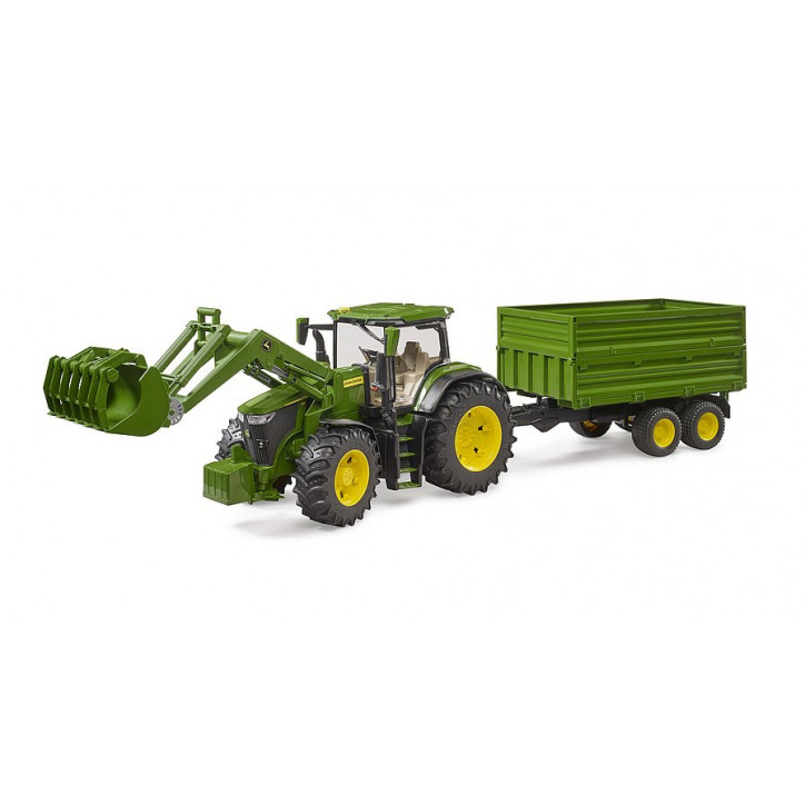 Traktor John Deere 7R350 s predným nakladačom a tandemovým prívesom / 03155 Traktor John Deere 7R350 s predným nakladačom a tandemovým prívesom / 03155