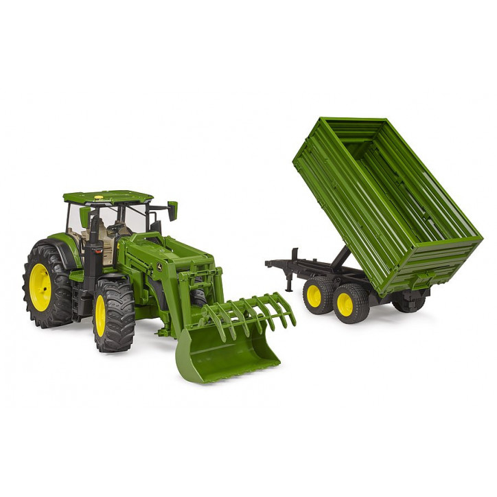 Traktor John Deere 7R350 s predným nakladačom a tandemovým prívesom / 03155 Traktor John Deere 7R350 s predným nakladačom a tandemovým prívesom / 03155