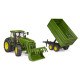BRUDER Traktor John Deere 7R350 s predným nakladačom a tandemovým prívesom / 03155