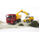 Nákladné auto MAN TGA s vyklápacou korbou a s bagrom Liebherr 1:16 02751