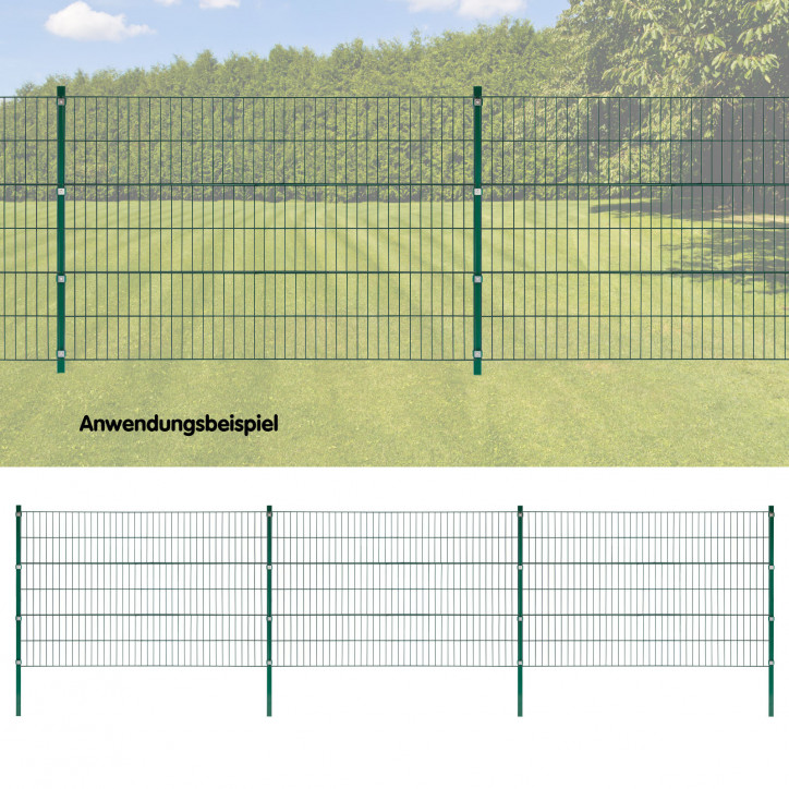 Kompletný plot so stĺpikmi 6x1,2 m, zelený