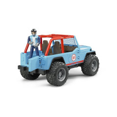 BRUDER Terénne pretekárske auto Jeep Cross Country modré s figúrkou pretekára 1:16 02541