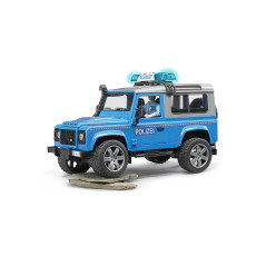 BRUDER Policajné vozidlo Land Rover Defender Station Wagon so svetelným a zvukovým modulom a s figúrkou policajta 1:16 02597