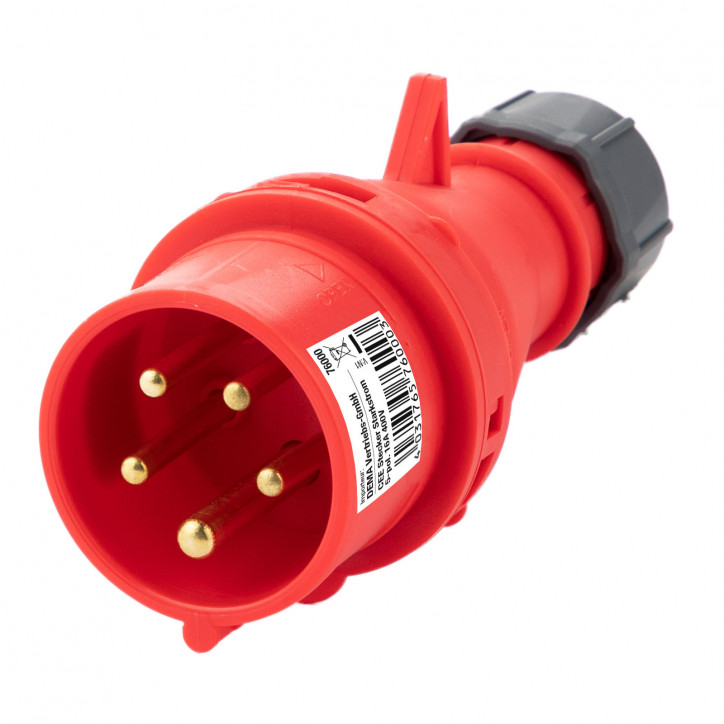 CEE zástrčka silnoprúdová, 5-pólová, 16 A/400 V, IP44 CEE zástrčka silnoprúdová, 5-pólová, 16 A/400 V, IP44